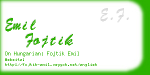 emil fojtik business card